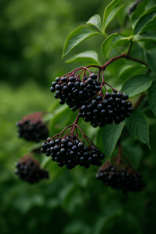 Ripe elderberries