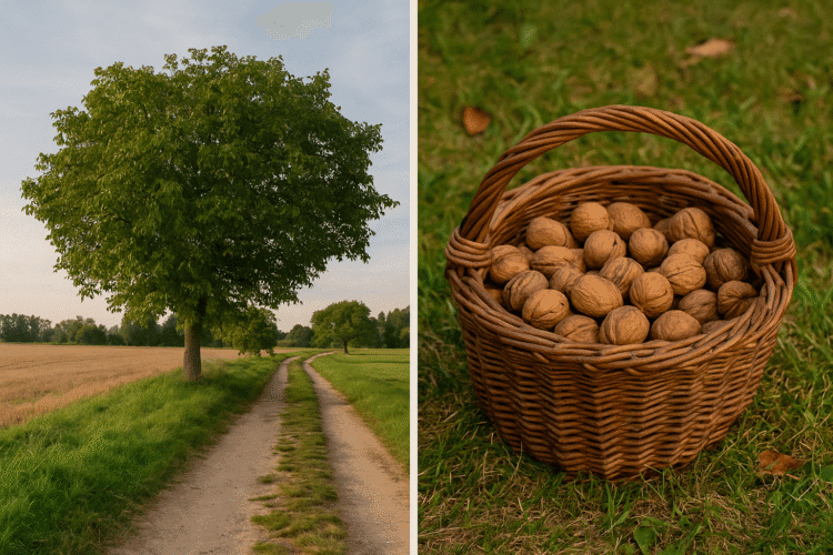 Walnuts in a basket