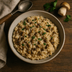 bowl of creamy porcini risotto