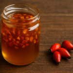 jar of rosehip infused honey