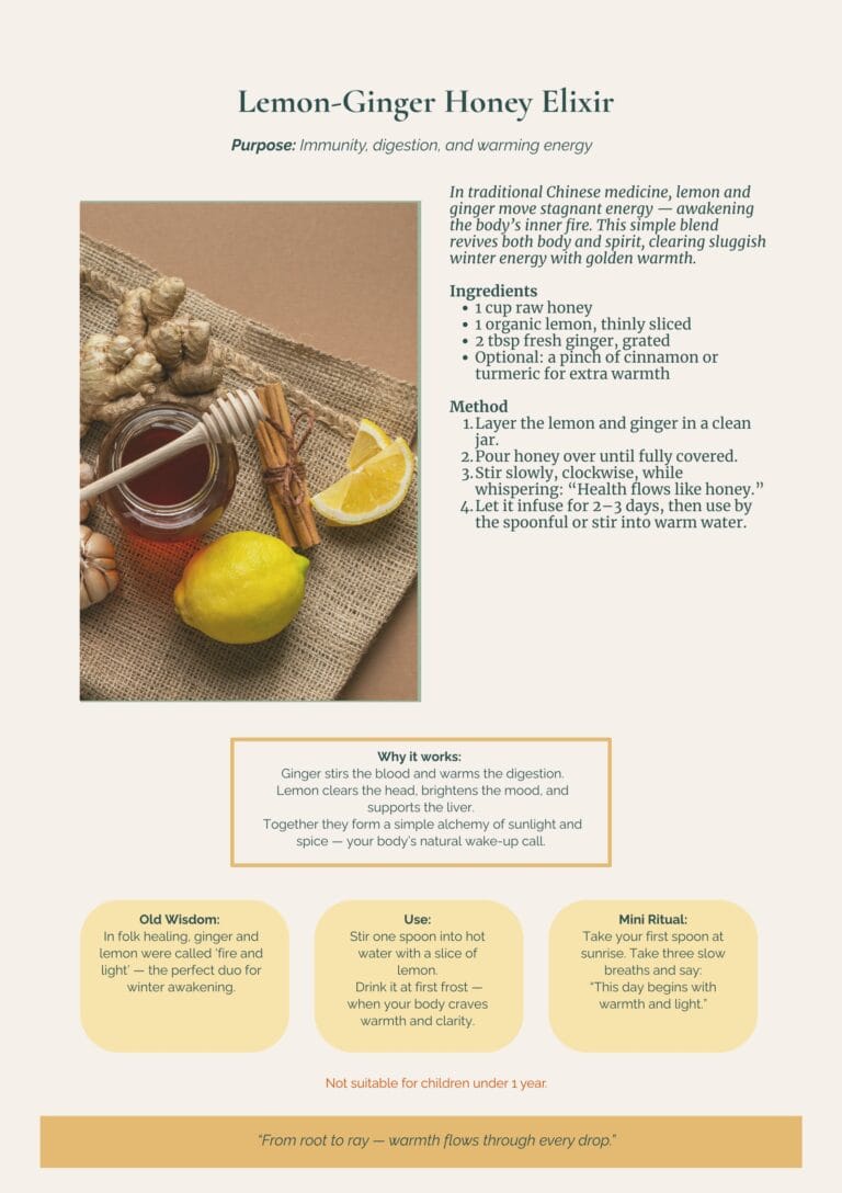 lemon ginger honey elixer recipe