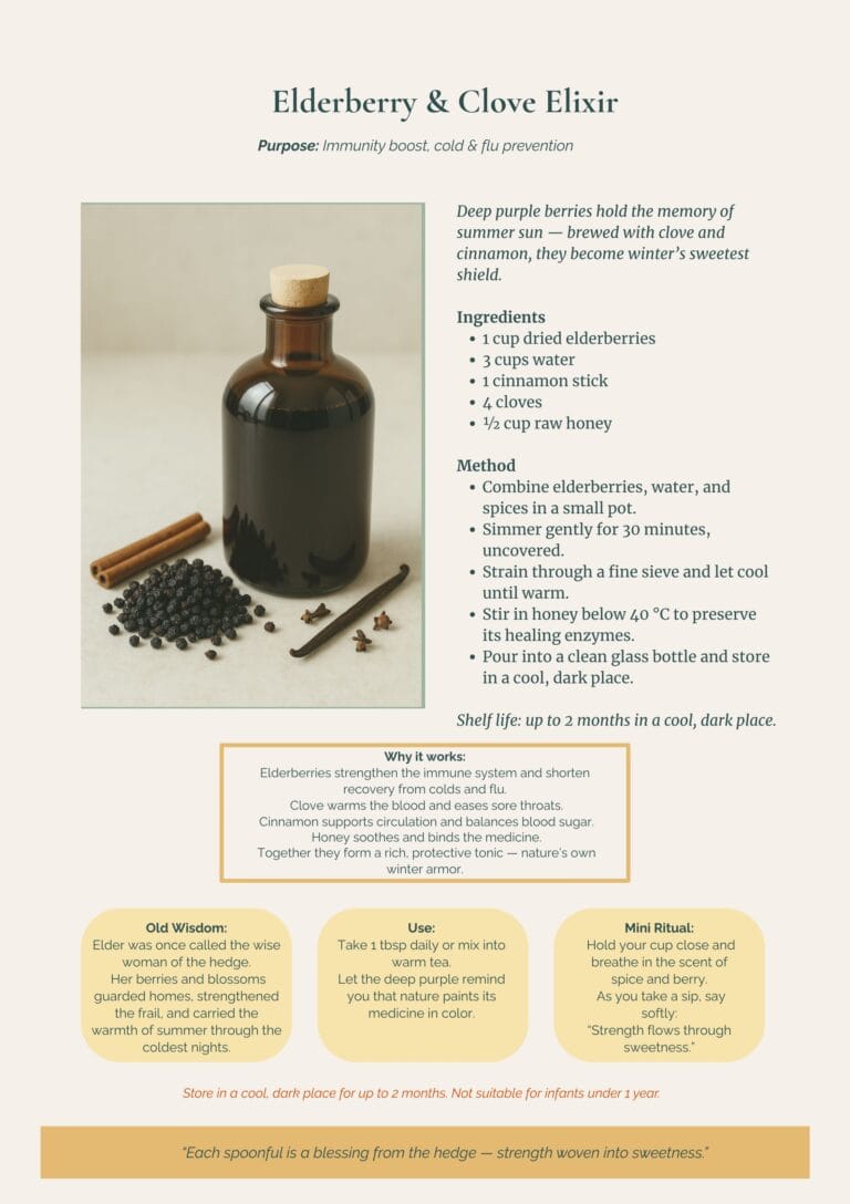 Elderberry & Clove Elixer page